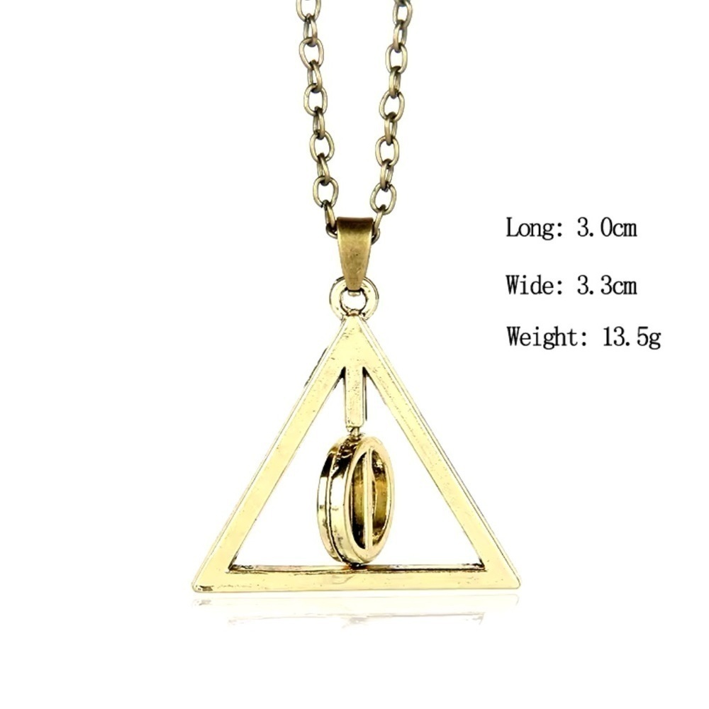 Gold Tone Harry Potterter Deathly Hallows Symbol With Spinning Center Circle - Picture 6 of 8
